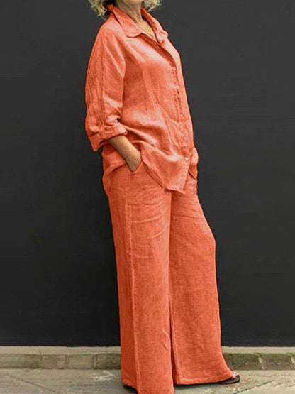 Conjunto de Calça com Camisa de Estilo Commuting