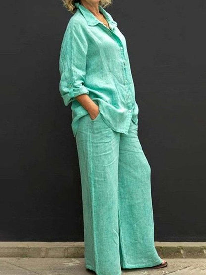 Conjunto de Calça com Camisa de Estilo Commuting