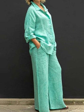 Conjunto de Calça com Camisa de Estilo Commuting