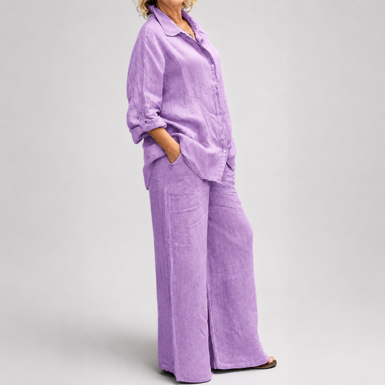 Conjunto de Calça com Camisa de Viscose - 4