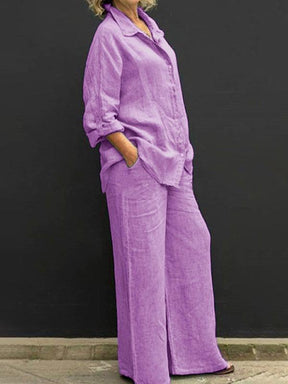Conjunto de Calça com Camisa de Estilo Commuting