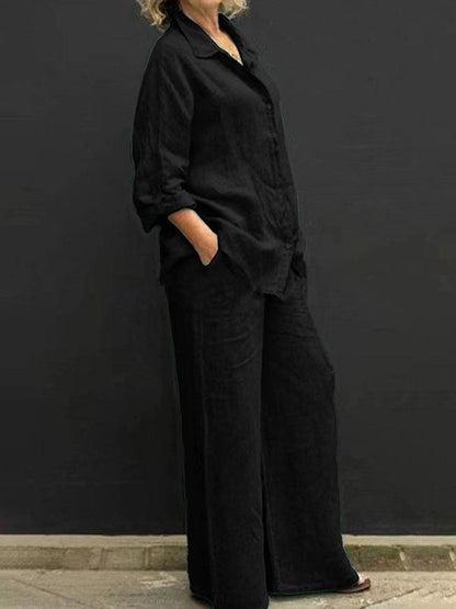 Conjunto de Calça com Camisa de Estilo Commuting