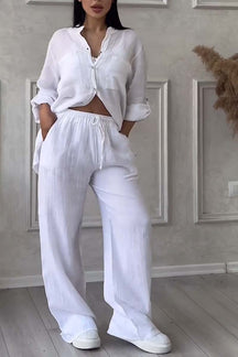 Conjunto Casual de Linho e Algodão – Leveza e Estilo Atemporal
