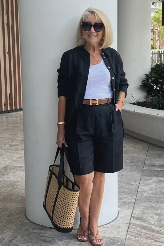 Conjunto Camisa e Shorts de Linho e Algodão Verona | Elegância Casual Atemporal