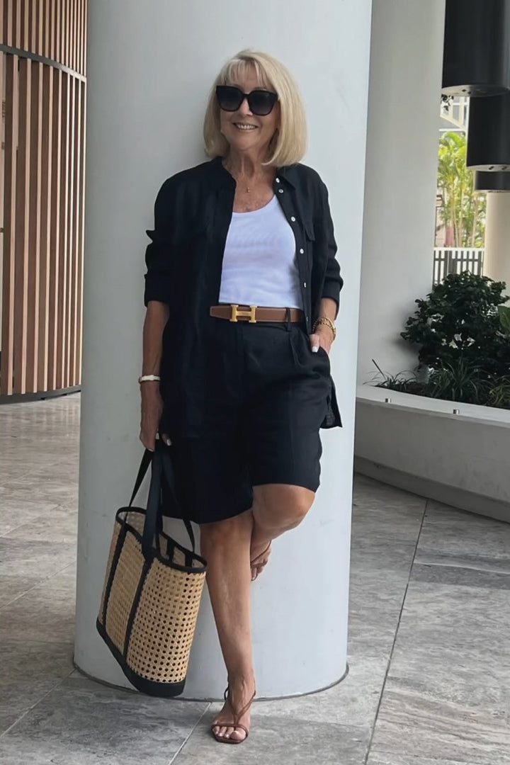 Conjunto Camisa e Shorts de Linho e Algodão Verona | Elegância Casual Atemporal