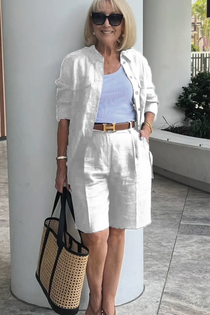 Conjunto Camisa e Shorts de Linho e Algodão Verona | Elegância Casual Atemporal