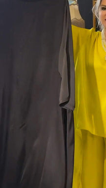 Conjunto Feminino Casual de Cor Sólida com Frente Curta e Costas Longas