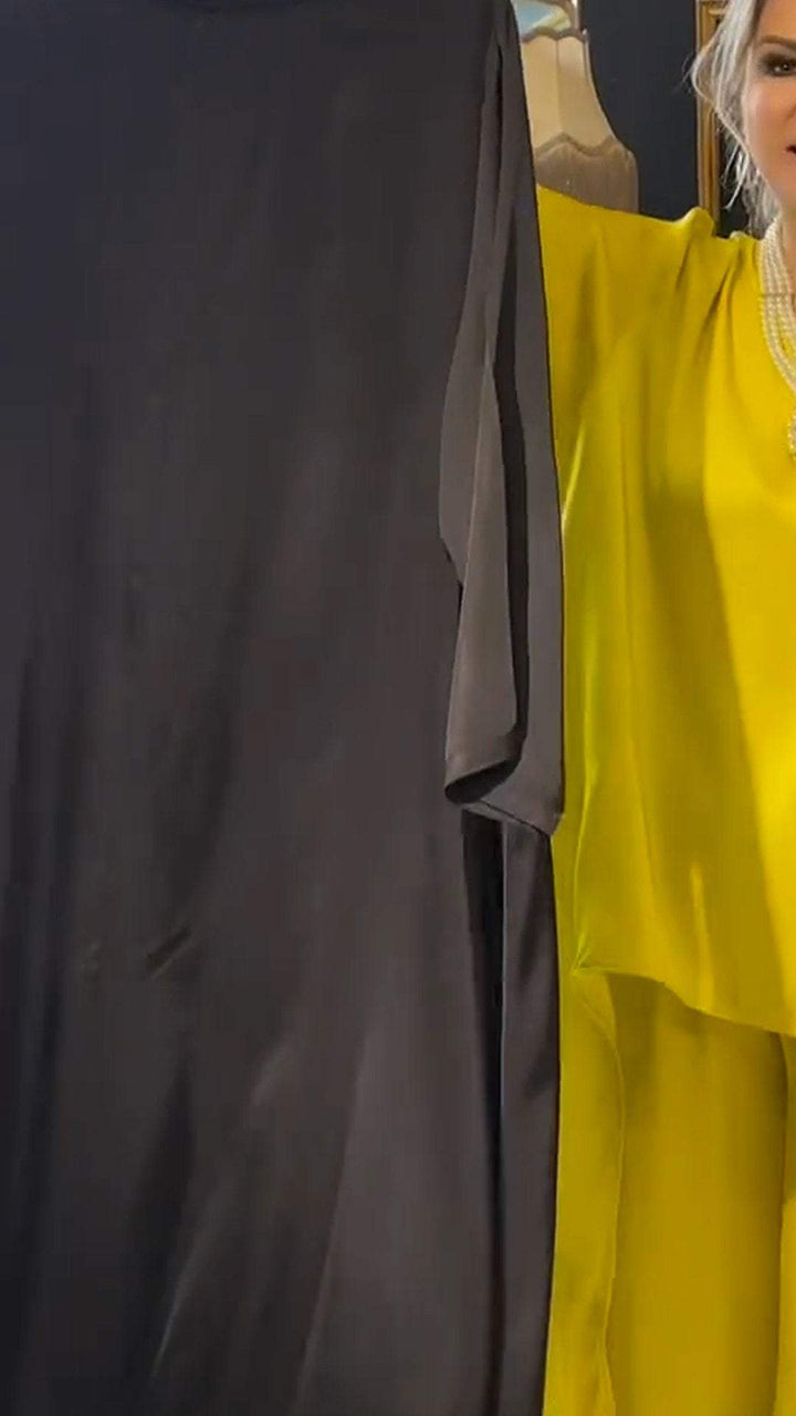 Conjunto Feminino Casual de Cor Sólida com Frente Curta e Costas Longas