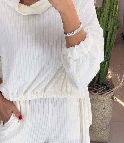Conjunto Feminino Casual de Manga Longa de Cor Sólida - 2
