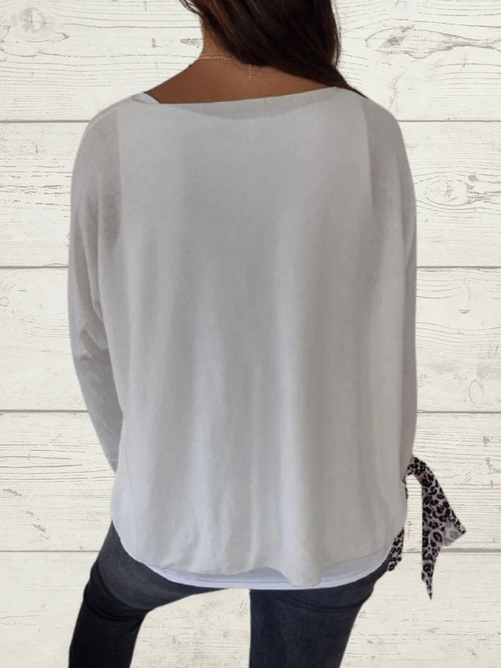 Conjunto Feminino Casual de Tops de Cor Sólida e Cami de Duas Peças