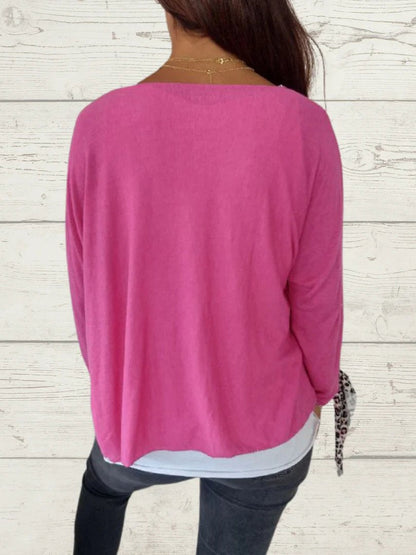 Conjunto Feminino Casual de Tops de Cor Sólida e Cami de Duas Peças - 19