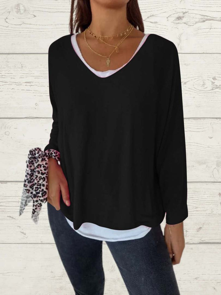 Conjunto Feminino Casual de Tops de Cor Sólida e Cami de Duas Peças