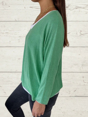 Conjunto Feminino Casual de Tops de Cor Sólida e Cami de Duas Peças