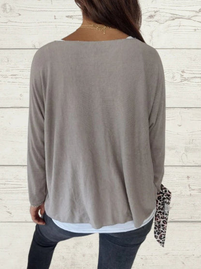 Conjunto Feminino Casual de Tops de Cor Sólida e Cami de Duas Peças - 4