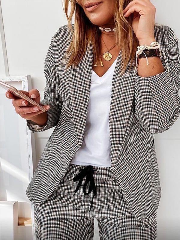 Conjunto Feminino Casual Xadrez