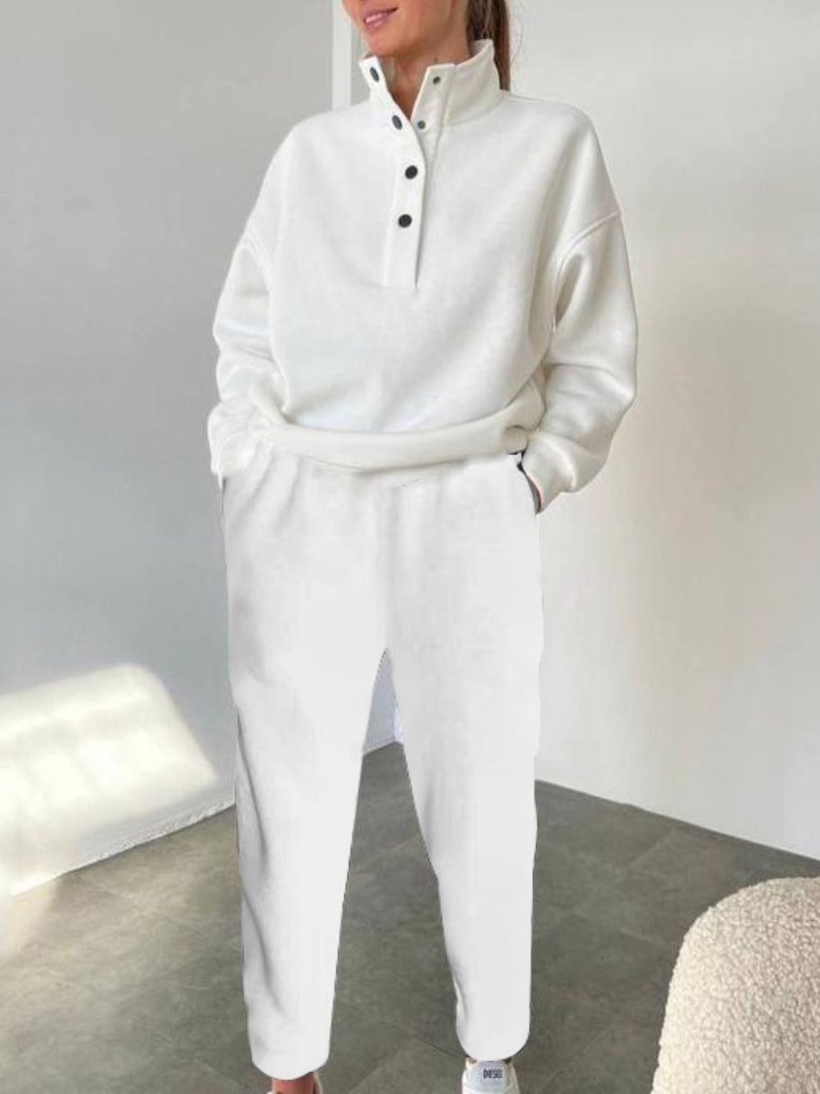 Conjunto Feminino de Botões com Gola Alta de Duas Peças - 6