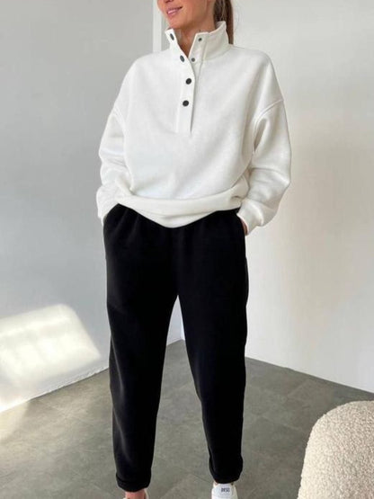Conjunto Feminino de Botões com Gola Alta de Duas Peças - 9