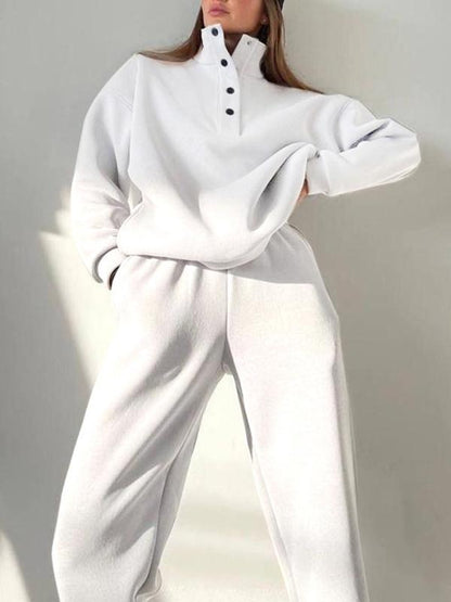 Conjunto Feminino de Botões com Gola Alta de Duas Peças - 4