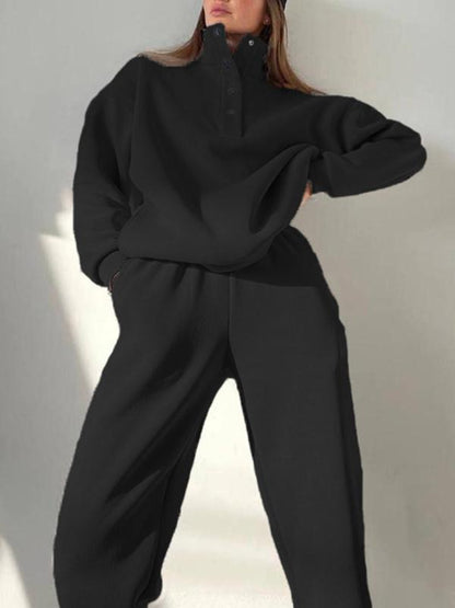 Conjunto Feminino de Botões com Gola Alta de Duas Peças - 3