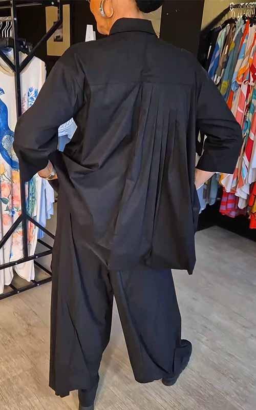 Conjunto Feminino de Cor Sólida com Lapela de Duas Peças