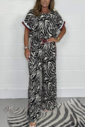 Conjunto Feminino de Top e Calça Estampados de Zebra