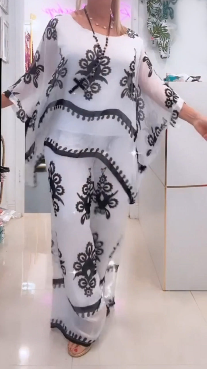 Conjunto Feminino Estampado de Duas Peças