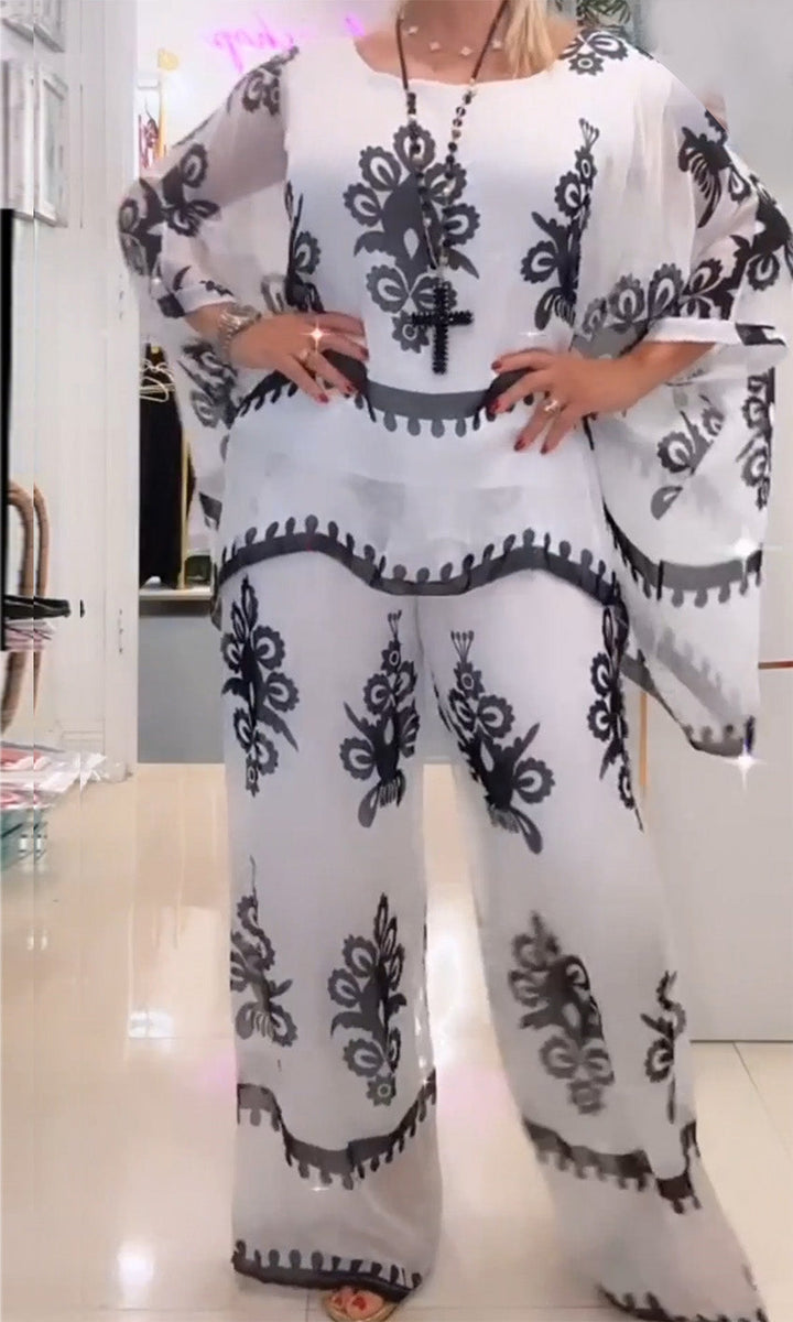 Conjunto Feminino Estampado de Duas Peças