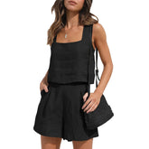 Conjunto Short e Regata Gola Quadrada - Oferta Única
