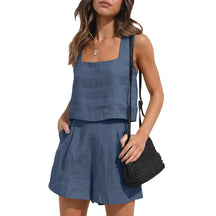 Conjunto Short e Regata Gola Quadrada - Oferta Única