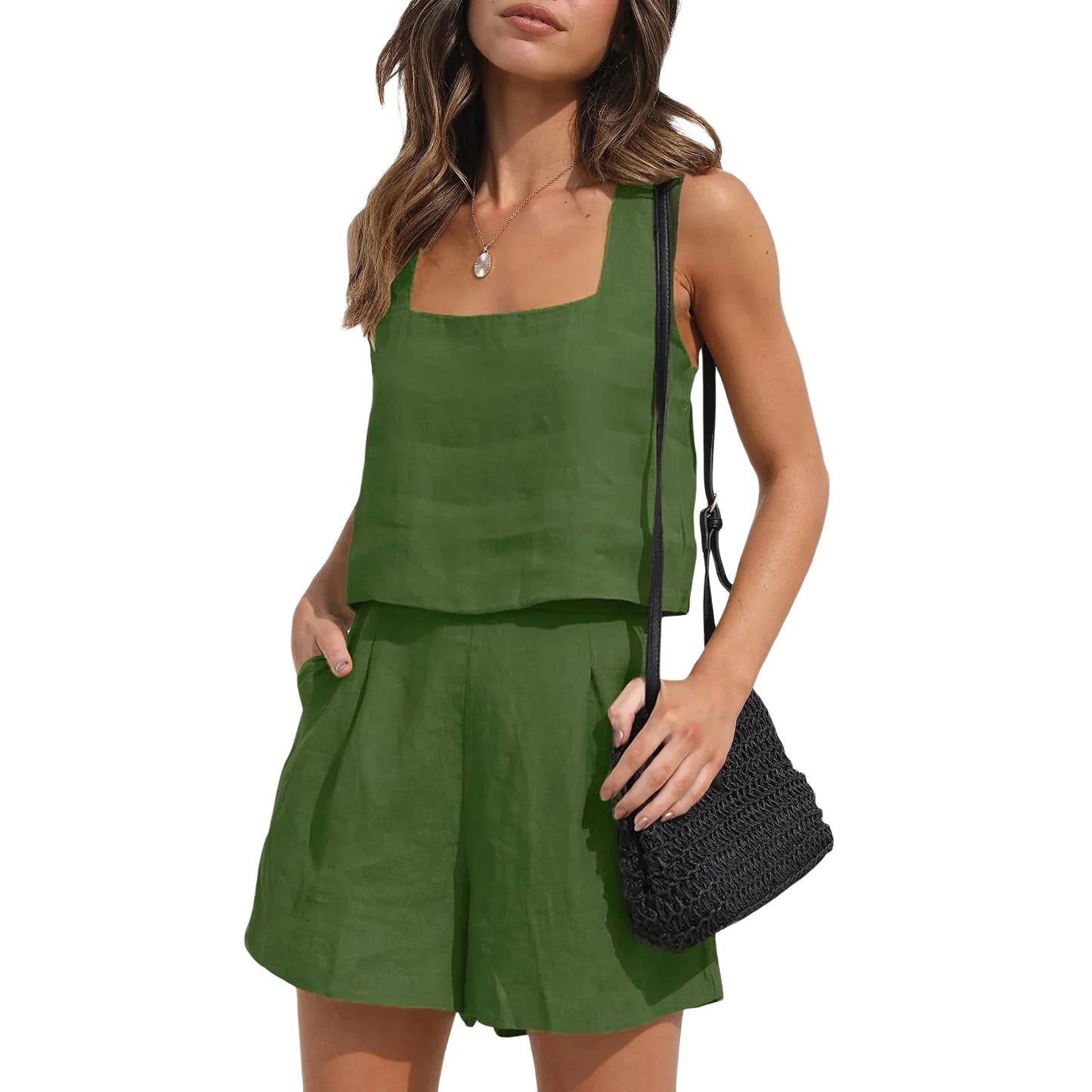Conjunto Short e Regata Gola Quadrada - Oferta Única - 10