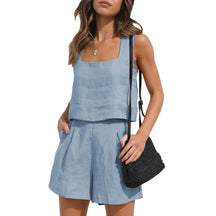 Conjunto Short e Regata Gola Quadrada - Oferta Única