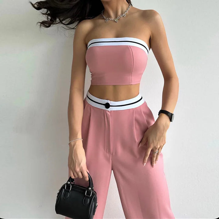 Conjunto Top e Calça Alfaiataria Nani Pink / XXL