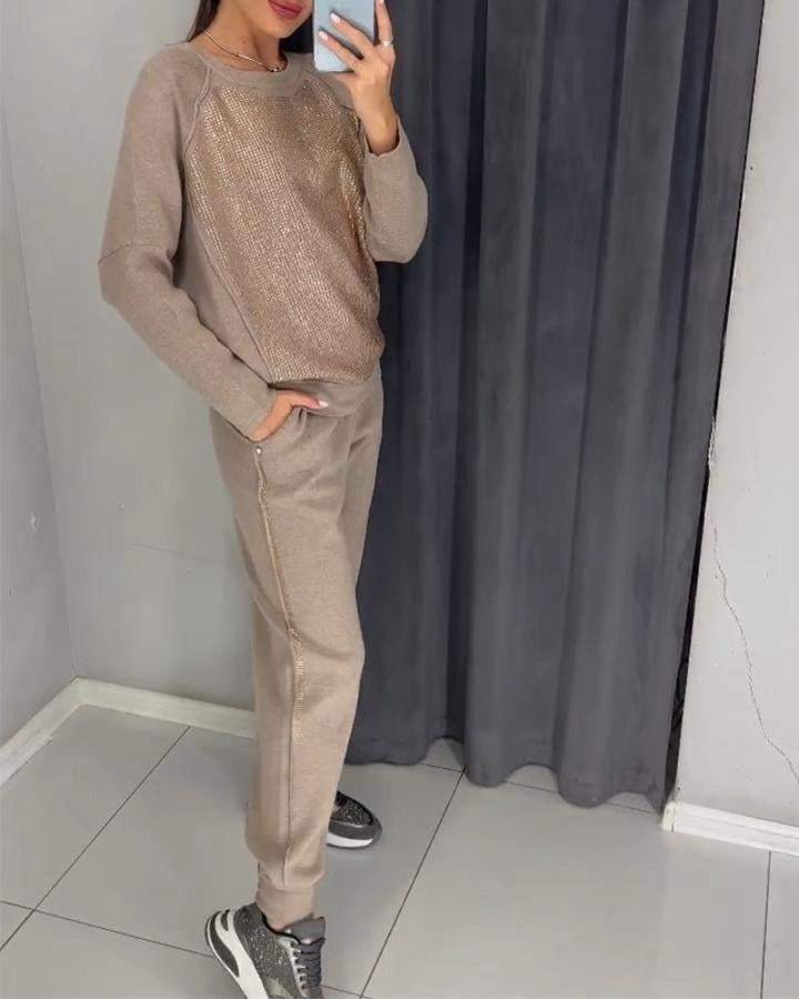 Conjunto Feminino em Malha com Brilho Whitney