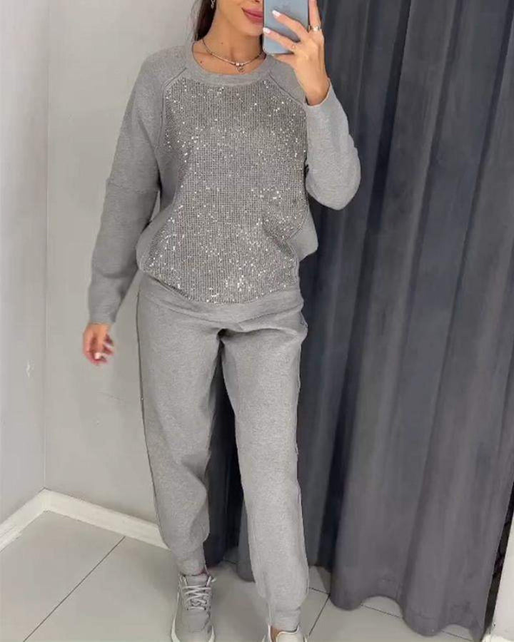 Conjunto Feminino em Malha com Brilho Whitney