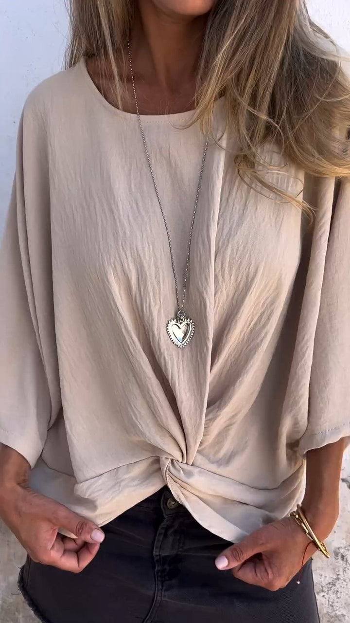 Camiseta confortável de algodão e linho com design