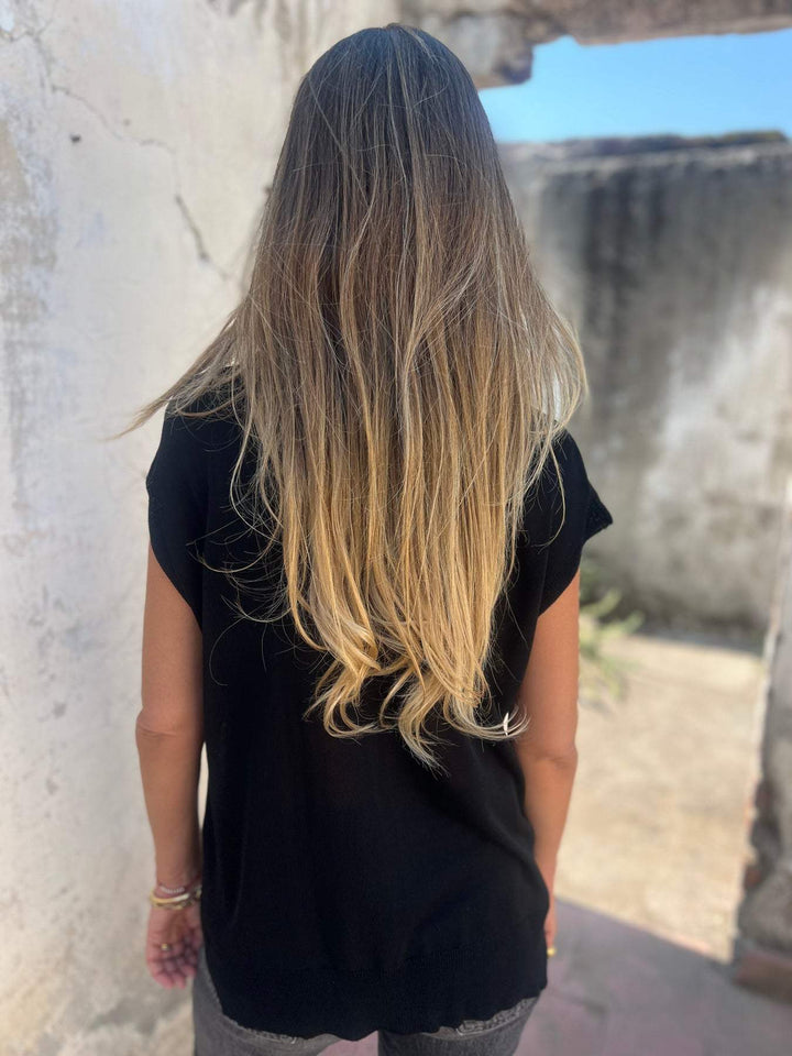 Camiseta de malha confortável e casual