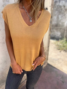 Camiseta de malha confortável e casual