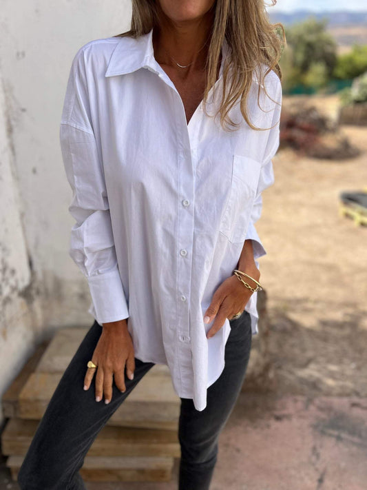 Camisa de Manga Longa com Lapela