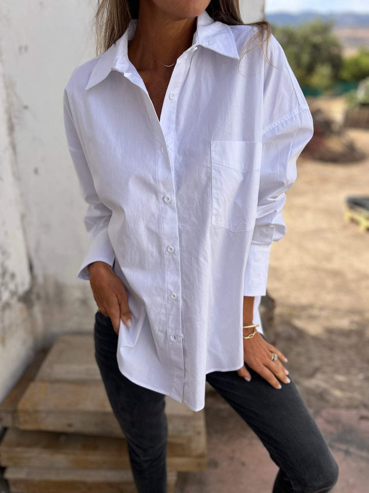 Camisa de Manga Longa com Lapela