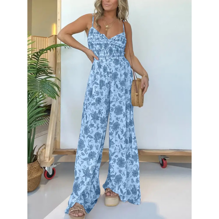 Macacão Decote V Florido