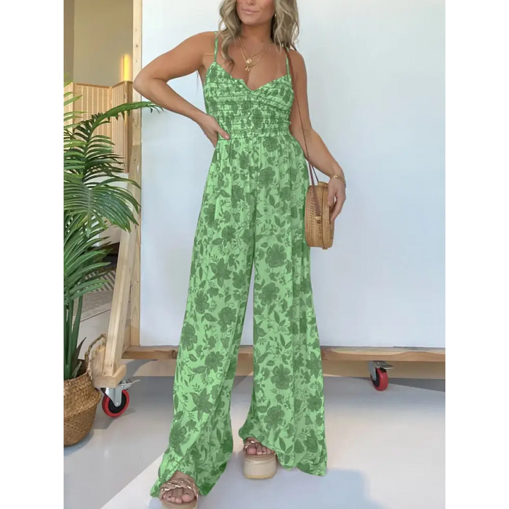 Macacão Decote V Florido