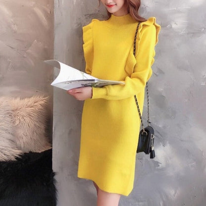 Vestido Feminino de Malha Babado Loren