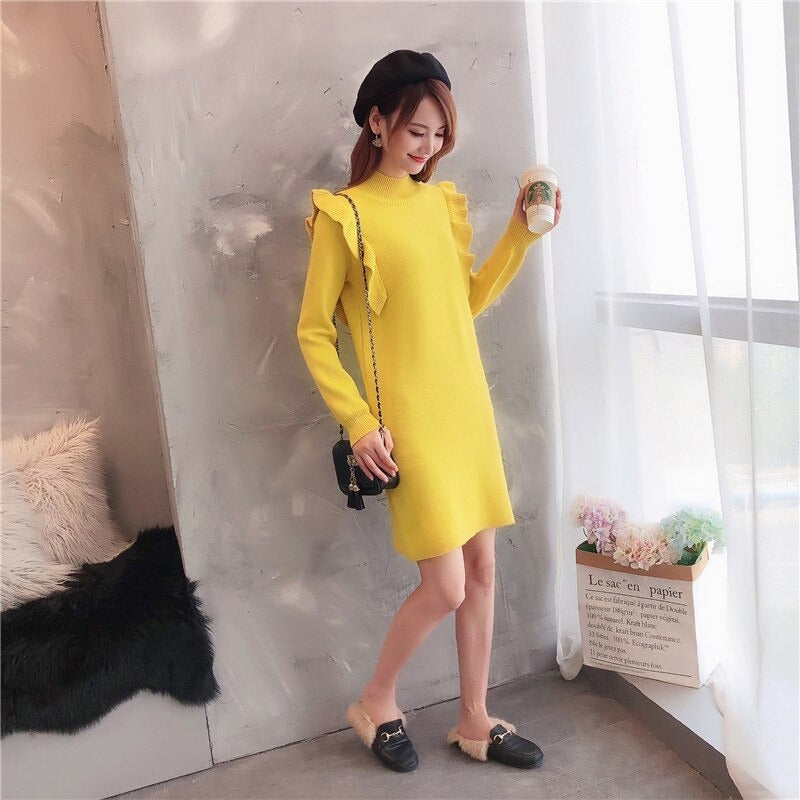 Vestido Feminino de Malha Babado Loren
