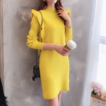 Vestido Feminino de Malha Babado Loren