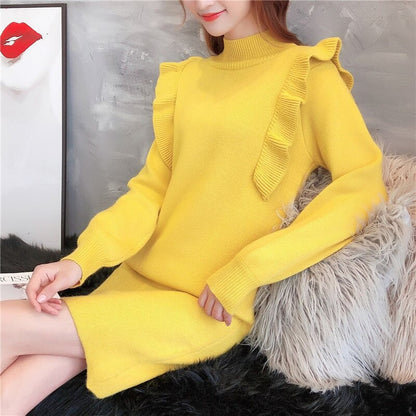 Vestido Feminino de Malha Babado Loren