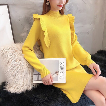 Vestido Feminino de Malha Babado Loren