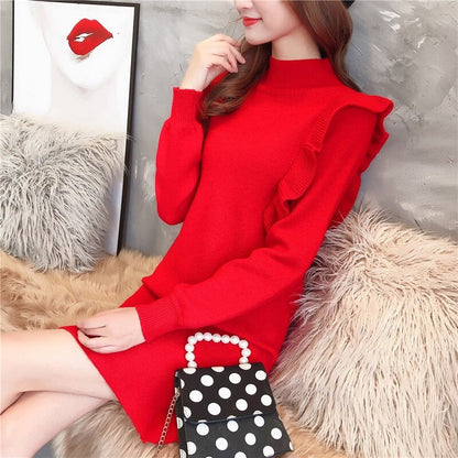 Vestido Feminino de Malha Babado Loren