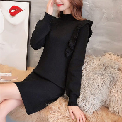 Vestido Feminino de Malha Babado Loren
