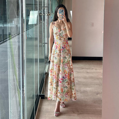 Vestido Feminino Floral Longo Bruna