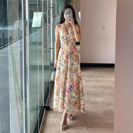 Vestido Feminino Floral Longo Bruna